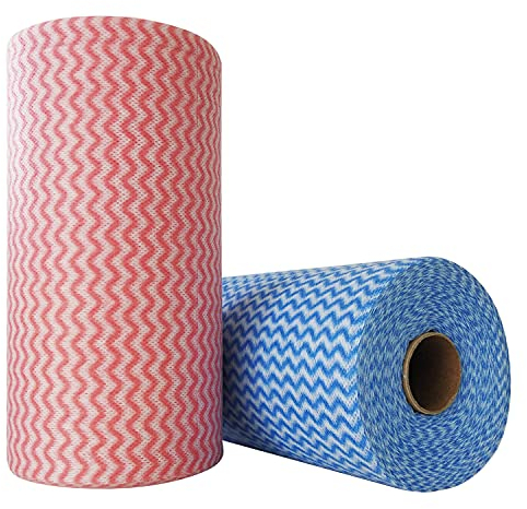 JINYUDOME J Cloth Rolls, Reusable Cleaning Cloths, Universal Cleaning Cloth Roll，2 Rolls 200 Sheets.