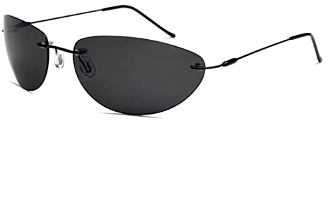 KSXYH Lunettes de Soleil polarisées Matrix Neo Style Lunettes de Soleil ultralégères sans Monture pour Hommes