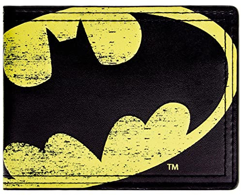 The Dark Knight Batman Bat-Signal Luce di Ricerca Portafoglio/Portamonete/Borsa Pieghevole Tasca per Monete & Porta Tessere, Nero