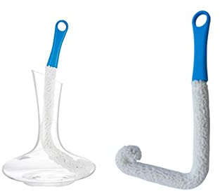 Pinceau Nettoyage, Brosse de Nettoyage de Vin Flexible Longue pour Carafe à Vin, Gobelets, Champagne, Tasses, Verres, Outils de Nettoyage Ménagers Multifonctions (Bleu)
