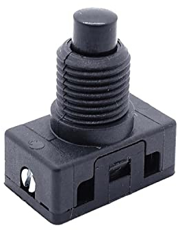 Einbau-Druckschalter 1-pol. 250V 2A Schwarz ISO-Feingewinde M10x1 Einpoliger Druckschalter AN/AUS