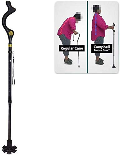 Tragbarer Gehstock für Damen und Herren, faltbar, leicht, höhenverstellbar, selbsttragend, 360 ° Traktionskrücken, ältere Damen, Wander-/Trekking-/Twalking-Stock Present