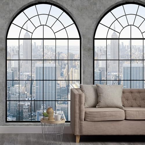 Fototapete Vlies New York Skyline Fenster Industrial Grau Blau ML6201