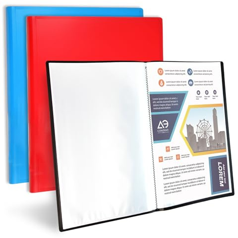 Sichtbuch A4, Mappe mit Klarsichthüllen A4 3 Stück 110 Hüllen Präsentationsmappe für Dokumente, Urkunden, Portfolio（3 Farben）