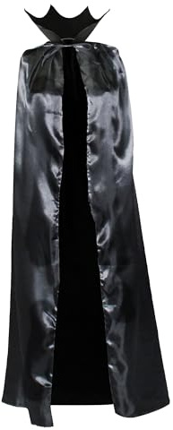 Malefica Kostüm für Erwachsene, für Damen, Halloween, Karneval, schwarz verdorbener Umhang, verdorbender Horn, schwarzer böser Stock, für böse Königin Teufel