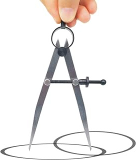 ieron 15,2 cm verstellbarer abschließbarer Metallzirkel, Stahl-Trennwand, Lederzirkel, Zeichen-Kompass, Werkzeug für Lederarbeiten, Metallbearbeitung, Holzbearbeitung, Geometriezeichnung