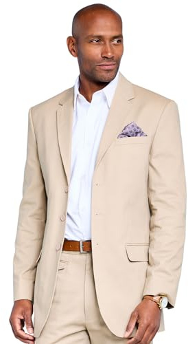 Pegasus Men's Soft-Handle Cotton Blazer Fully Lined Classic Summer Style Sophisticated & Versatile Wardrobe Essential Sand 46