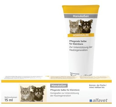Alfavet ManukaSan für Hund, Katze und Kleintiere, natürliche pflegende Honigsalbe, 15 ml