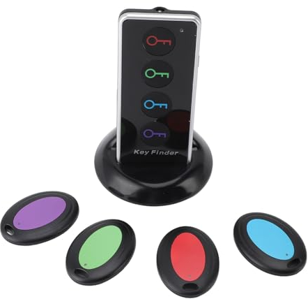 Buscador de Llaves Inalámbrico, Operación Simple, Batería de Larga Duración, Rango de Trabajo de 100 Pies, Buscador de Llaves Remoto Liviano, 4 Receptores para Equipaje para Bolsa