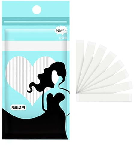 Nastro di Corpo Biadesivo Invisibile (108 Pezzi), Fashion Tape 85 * 20mm, Trasparente, per Corpo, Abbigliamento, Intimo, Calzature, Cosplay