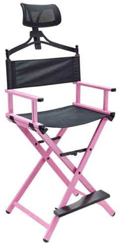 Make-up-Künstlerstuhl mit Kopfstütze, zusammenklappbar, professioneller Regiestuhl, Aluminium, hoch, tragbar, Campingstühle für Erwachsene, für den Innen- und Außenbereich, Massivholz, atmungsaktiv,