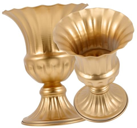 ORFOFE Set 2 Vasi Decorativi in Ferro per Fiori Commemorativi Base Stabile, per Decorazione di Cimiteri o Eventi Memoriali