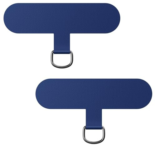caslord Phone Lanyard Patches 2 Pack, Universal Phone Tether Tab Without Adhesive, Phone Strap Replacement for All Full Phone Cases - Blue