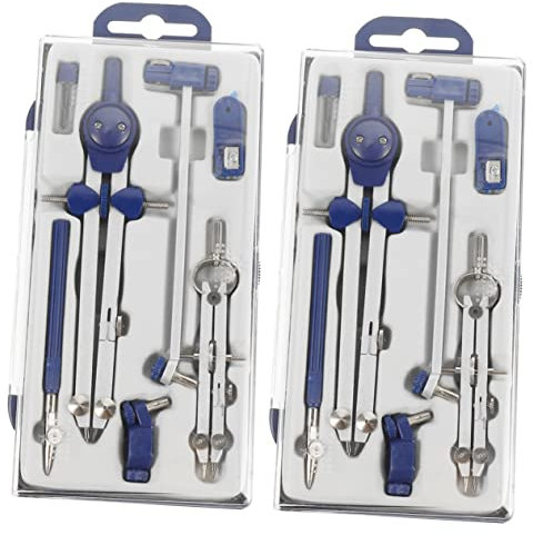 COHEALI 2 Sätze 7Tlg Kompass-Set geometry set präzisionswerkzeug anzeichnen werkzeug Kreiswerkzeug Holzbearbeitungskompass Ingenieur Kompass Zeichenwerkzeuge Kompasse Werkzeuge Metall Blue