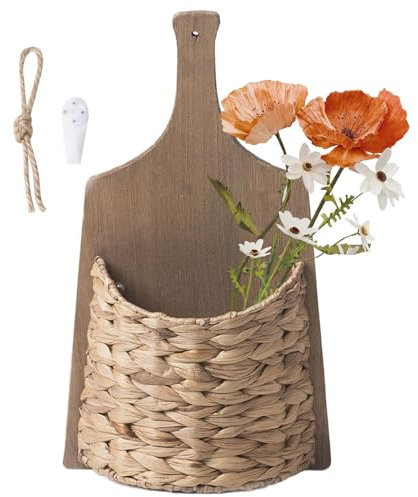 Ruhnjyg Wandkorb-Dekoration, gewebte Wandkörbe zur Aufbewahrung - Natürlich gewebte Gartenkörbe,Moderner Gartenpflanzer, einzigartiger Blumentopf, Wandaufbewahrungs-Pflanzkorb für Pflanzen, Rasen,