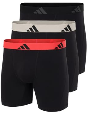 adidas Men's Boxer Briefs (3 Pack) - Active Flex Cotton Underwear (Pack of 3), 909 Assorted, L