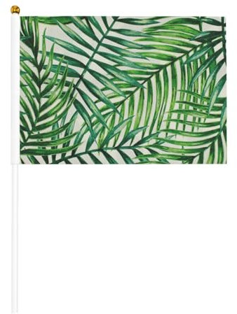 Drapeau miniature vert imprimé feuille de bananier - Fournitures de fête pour défilés de coupe du monde, festivals, événements drapeaux