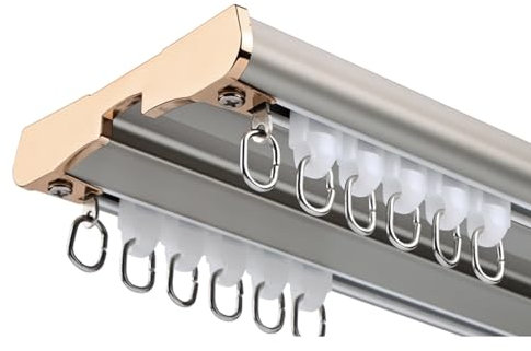 Doppio bastone per tende per soffitto 2 m 3 m 3,5 m 4,4 m 6 m binario in alluminio silenzioso lussuoso divisore pesante per camera da letto grigio design resistente ed elegante