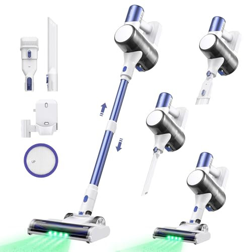 Ultenic U10 Cordless Vacuum Cleaner, 40000Pa Powerful Suction, Self-Standing, Lightweight Stick Vacuum with Anti Hair Wrap, Handheld/Upright for Pet Hair, Carpets & Hard Floors, Rechargeable Battery