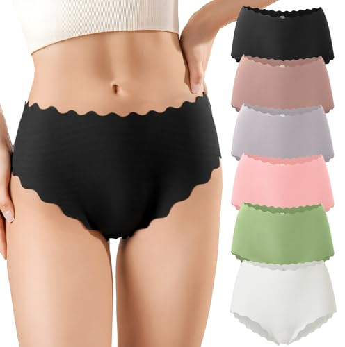Soleurfe Seamless Slips Damen Hohe Taille Nahtlose Unterwäsche Stretch Bequeme Atmungsaktiv Taillenslip Unterhosen Damen Nahtlos Perfekt für Sport & Alltag