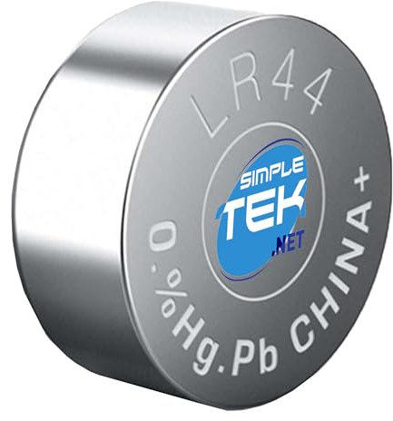 Simpletek - 1 Batterie 1,5 V AG13 LR44 357 SR44 A76 ohne Quecksilber | Knopfzelle für Taschenrechner, Uhren und kleine Haushaltsgeräte