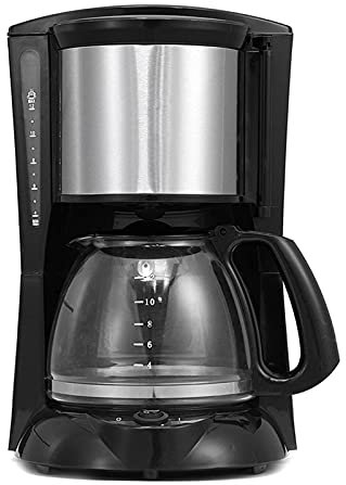 GLJTUO Cafetera De Goteo para Espresso De 2 L, 8-12 Tazas, 220 V, con Hervidor De Vidrio, Filtro De Café En Polvo Y Tetera con Aislamiento Antigoteo (B)