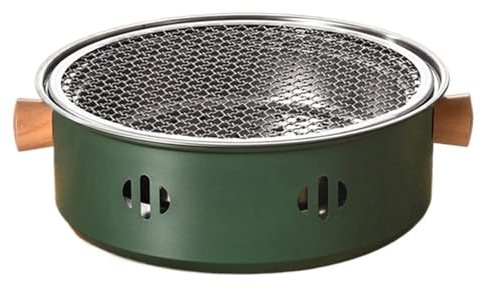 Barbecues à charbon de bois, cuisinière à charbon polyvalente, four à charbon d'intérieur, gril de table portable, four à gril d'extérieur, for camping familial et extérieur, outil de grillade(Green)