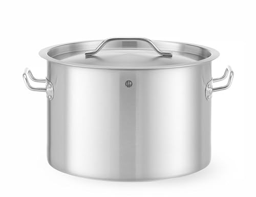 HENDI Marmite moyenne professionnelle, braisière avec couvercle perforé et poignées isolantes, compatible induction et gaz, 14 L, ø300x(H)200mm, acier inoxydable