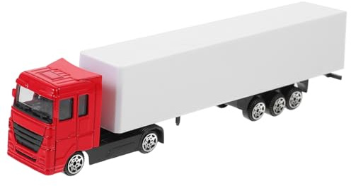 BESTonZON Mini Alloy Container Truck Model Toy for Boys and Girls Red Inertia Toddler Toy Truck Vehicle Educational Play