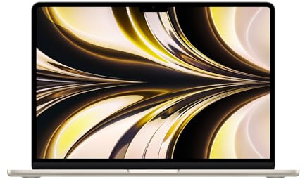 Apple MacBook Air 2022, Puce M2 avec CPU 8 cœurs, GPU 10 cœurs (13-Pouces, 8 Go de RAM, 256Go SSD Stockage) (QWERTY Anglais) Lumière Stellaire (Reconditionné)
