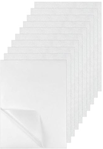 10 ark broderipapper, lösligt, A4, fibertyg, självhäftande, blank, stabilisator, broderi, stabilisator, vattenlösligt, för maskinbroderi och handsömnad