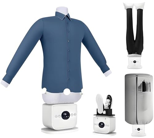 LSRFXF Maniquí de Planchado y Secado Mannequin, Plancha Automática Ropa, Plancha Inflable para Camisas, Pantalones y Zapatos, Eliminador Rápido de Arrugas, 1400 W