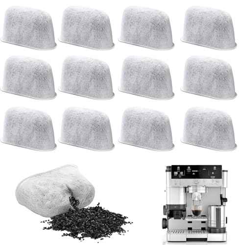 12 Pack Water Filter Inserts, Activated Charcoal Replacement Water Filter Compatible with Ninja Cuisinart Breville Keurig Coffee Machines, Universal Coffee Maker Water Filter to Remove Chlorine
