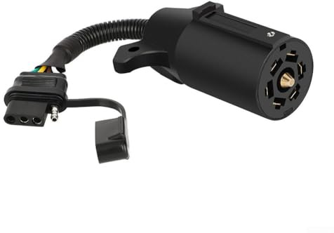 Adattatore per rimorchio rotondo a 7 vie a 4 pin, connettore di cablaggio con tubo flessibile e copertura antipolvere per connessioni stabili del rimorchio