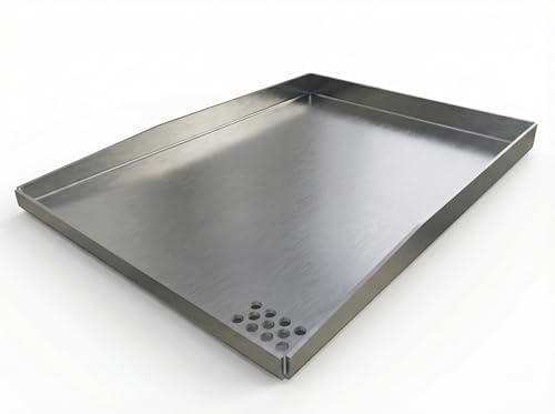 Plancha Grillplatte Edelstahl 5 mm – Geschweißte Grillplatte für Gasgrill & BBQ, massive Edelstahl-Plancha mit Fettablauf, hochwertiges Grillzubehör (40 x 30 cm)