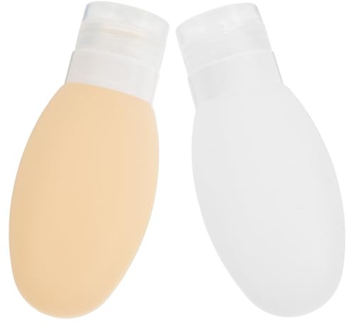 JECOMPRIS 2 Botellas de Silicona de 100ml Ventosa, Reutilizables y Fáciles de Limpiar, Ideales para Camping y Viaje, Dispensadores de Loción y Champú Portátiles