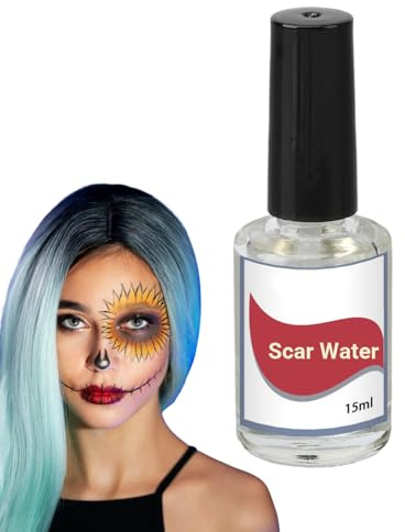Collodion ärrvätska, 15 ml realistisk ärr makeuplösning, halloween | kostymfunktion, vätska med borstapplikator, festmakeup tillbehör för halloween cosplay kostym