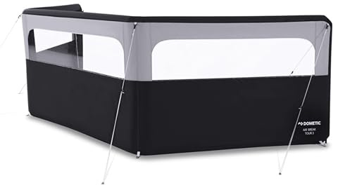 Dometic AIR Break Tour Inflatable Windbreak & Door System – Modular Air Frame Camping Windbreak with Weathershield™ Tour 300D Fabric & Clear Window Panels