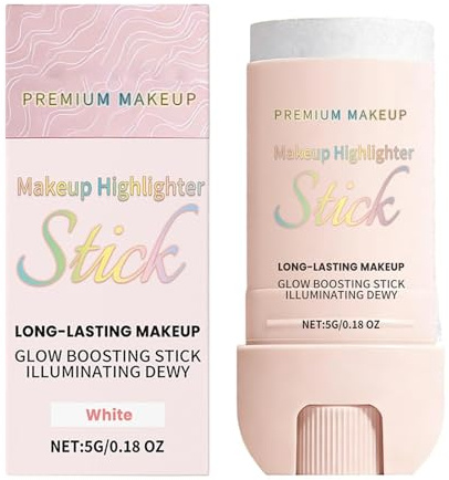 Highlighter Makeup Stick, Face Glaze Shimmer, 5g Size for Teens, Non Greasy Setting Feature, Household Utility Category, Stick for Women Girls Beginners Daily Party Office Travel Performance