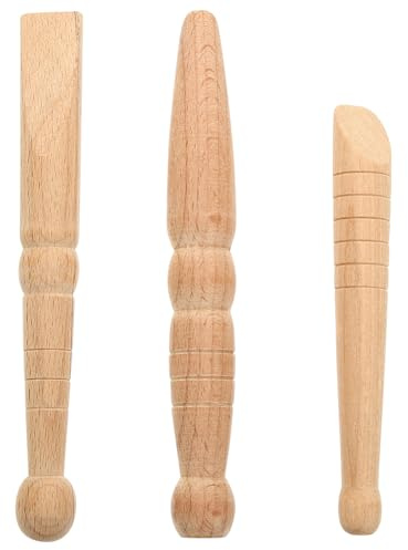 CIMAXIC Bastoncini per Massaggio Superficie Liscia e Bordi Arrotondati 3 in Legno e Massaggi Muscolari Efficaci per Riflessologia Plantare