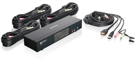 IOGEAR 4-Port HDMI Multimedia KVM Switch with Audio, USB 2.0 Hub and HDMI KVM w/Full Set of Cables, (GCS1794 TAA Compliant)