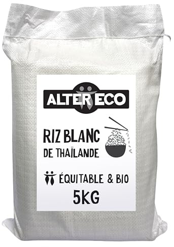 ALTER ECO - Riz Thaï - Origine Thaïlande - Bio & Équitable - 5 kg | Riz parfumé - Commerce Equitable