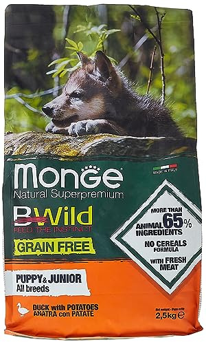 Monge Grain Free con Anatra e Patate All Breeds Puppy 2,5 Kg