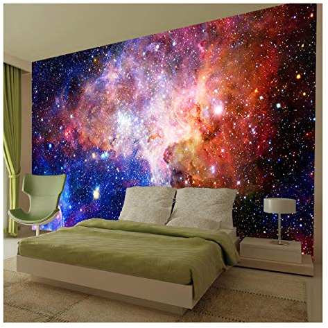 Space Galaxy Stars Planets Wallpaper Mural Photo Kids Bedroom Home Poster Decoration 390x260cm
