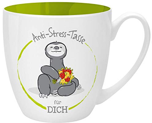 GRUSS & CO Taza antiestrés con diseño Dich, 45 cl, diseño de New Bone China, regalo divertido, 46267, 1 unidad (1 unidad), porcelana
