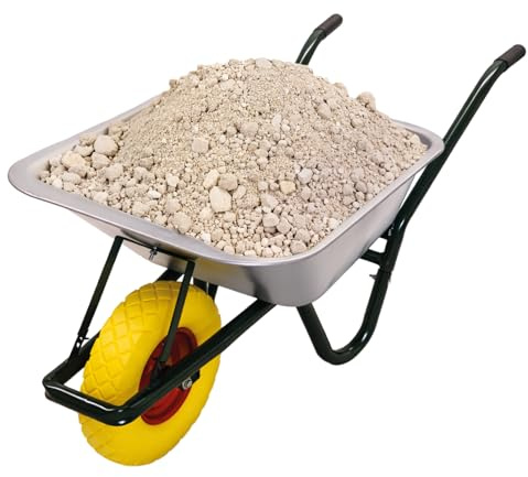 BITUXX® Schubkarre 100L / 250Kg Schubkarren Scheibtruhe Schiebkarre Bauschubkarre Verzinkt mit PU Rad 4.80/4.00-8 mit Achse(Gelb)