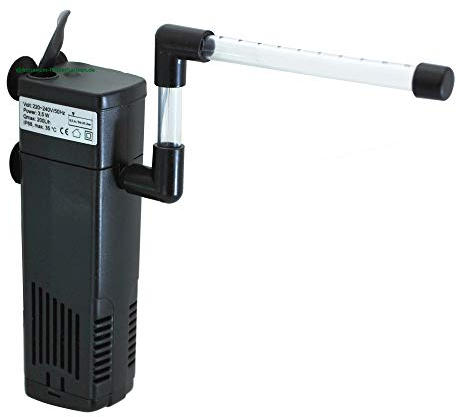 Aquarium Nano-Innenfilter 3,5W,200L/h f. Becken m.10-30L, mit Kokoskohle+Schwamm