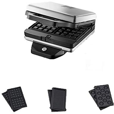 GQF Mini waflera 5 en 1, tostadora de sándwiches, Prensa de panini, máquina de rosquillas, Tablero Antiadherente Recubierto, 8000W, Control automático de Temperatura, Calentamiento por Ambos Lados