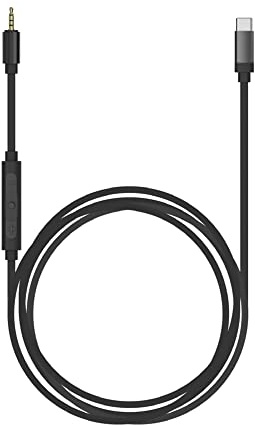 Koss Cavo di utilità USB-C, funziona con Koss Utility Series System, microfono in linea e telecomando, built-in 24 bit/96 kHz DAC, nero