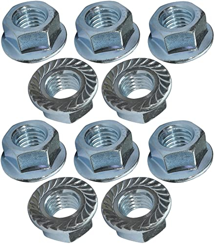 AERZETIX - C49646 - Lot de 10 écrous hexagonaux à collerette/embase crantée M12 Ø extérieur 25mm - en acier au carbone - écrou de sécurité autofreiné